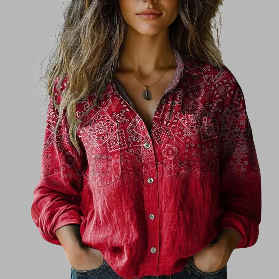 Blusa Retro Estampado Floral Nanna