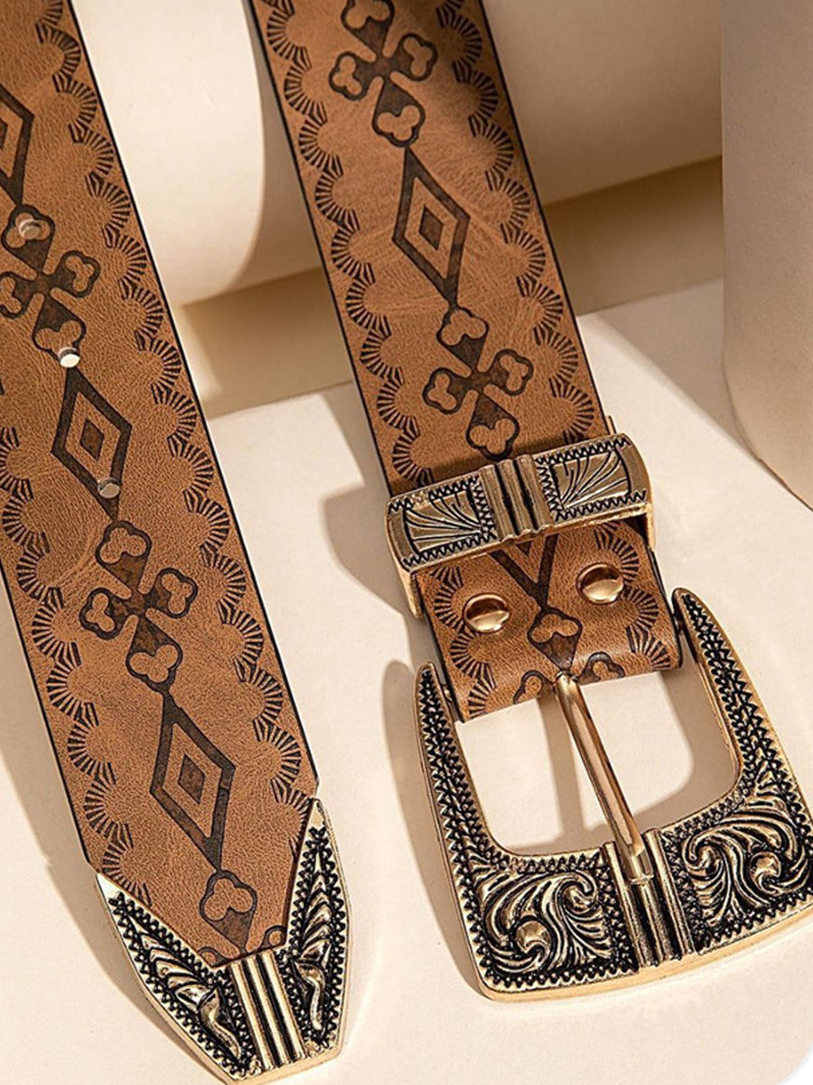 Ceinture Femme Tendance Style Western Imprimée