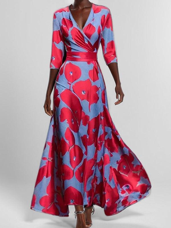 Barbara | Robe longue élégante avec manches 3/4 et style côtier