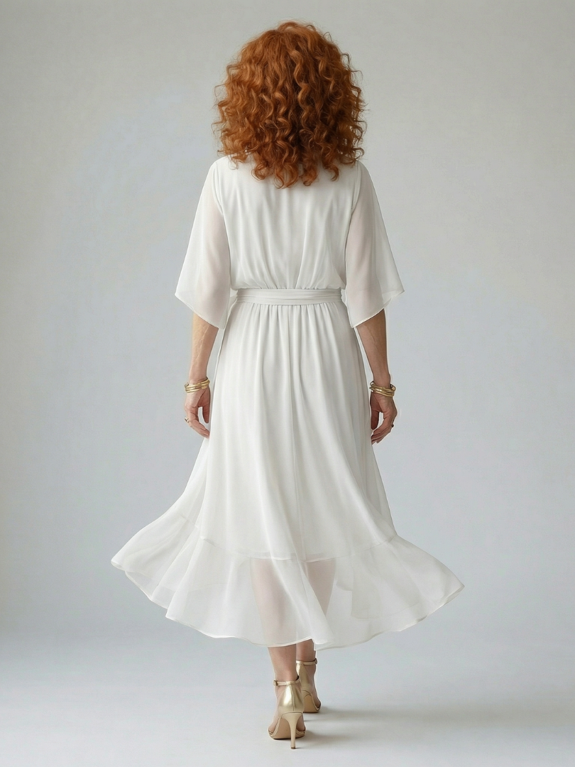 Robe midi drapée Elric