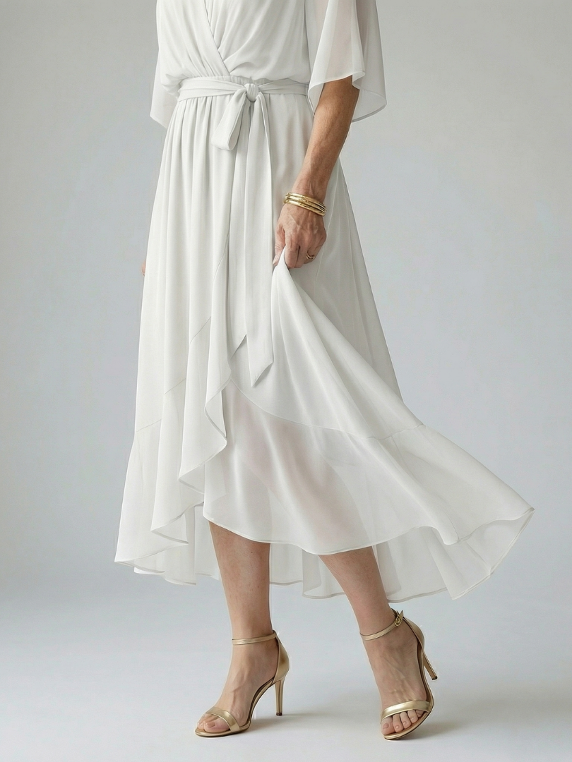 Robe midi drapée Elric