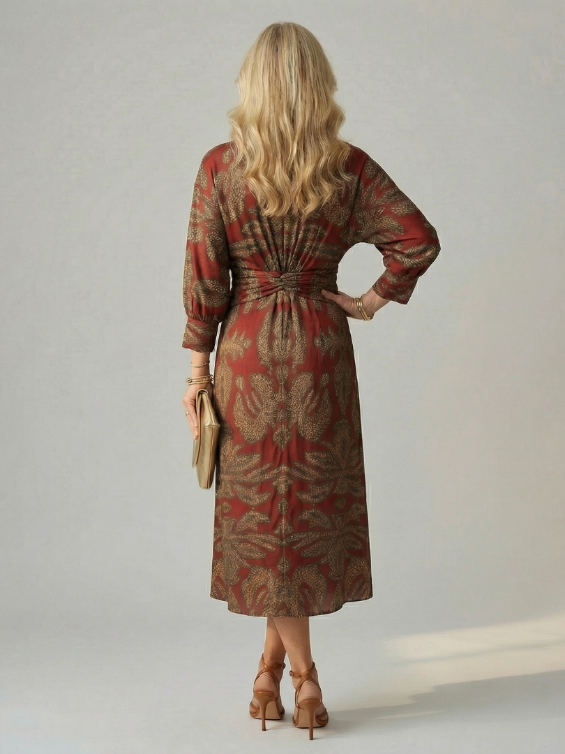 Robe midi cache-cœur naturelle Lune