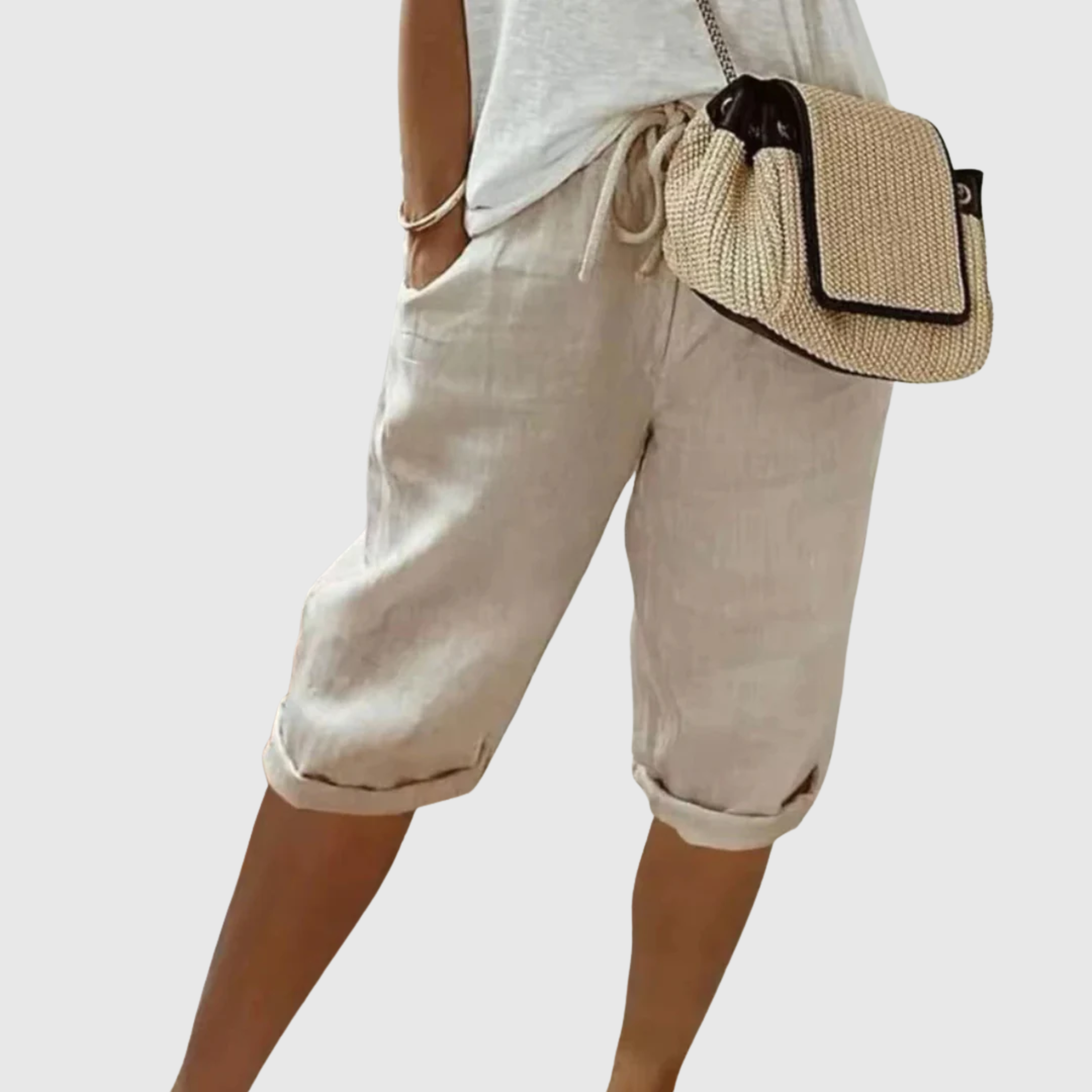 Short Capri Camille à cordon de serrage