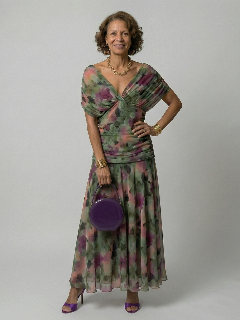 Robe midi décontractée épaules dénudées Calen
