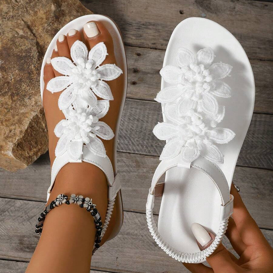 Fiorella Sandalias Ortopédicas con Flores Bordadas