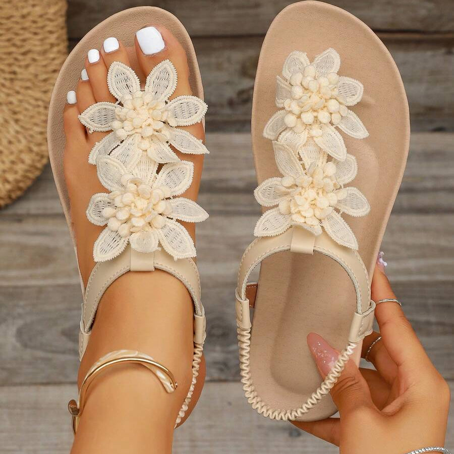 Fiorella Sandalias Ortopédicas con Flores Bordadas