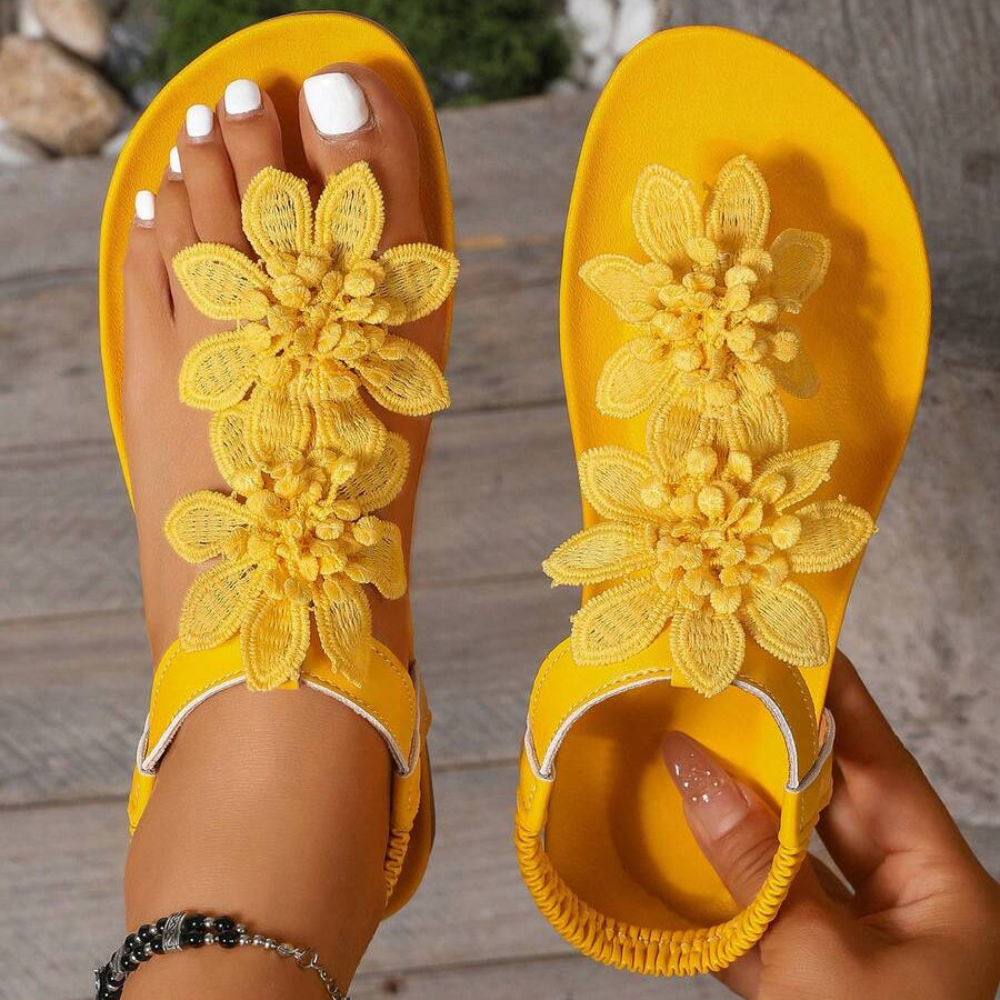 Sandales Orthopédiques Fiorella à Fleurs Brodéess