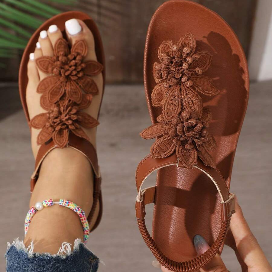Sandales Orthopédiques Fiorella à Fleurs Brodéess