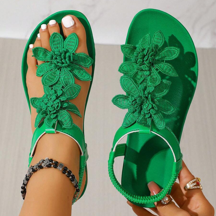 Sandales Orthopédiques Fiorella à Fleurs Brodéess