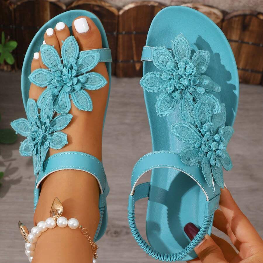 Sandales Orthopédiques Fiorella à Fleurs Brodéess