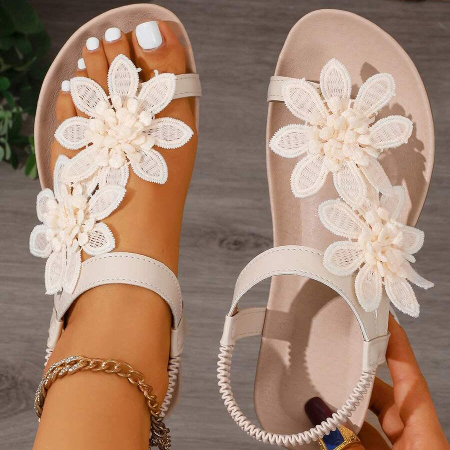 Sandales Orthopédiques Fiorella à Fleurs Brodéess