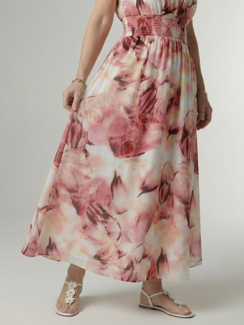 Robe midi Sylin froncée à col halter
