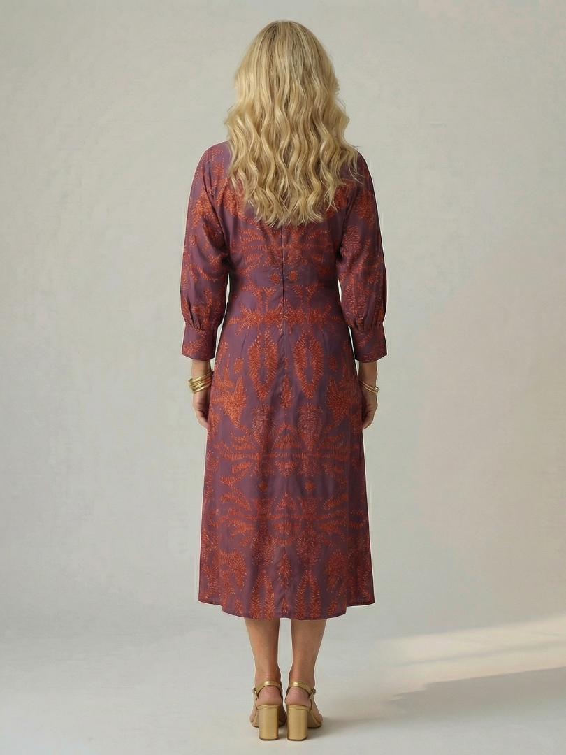 Robe midi cache-cœur naturelle Lune