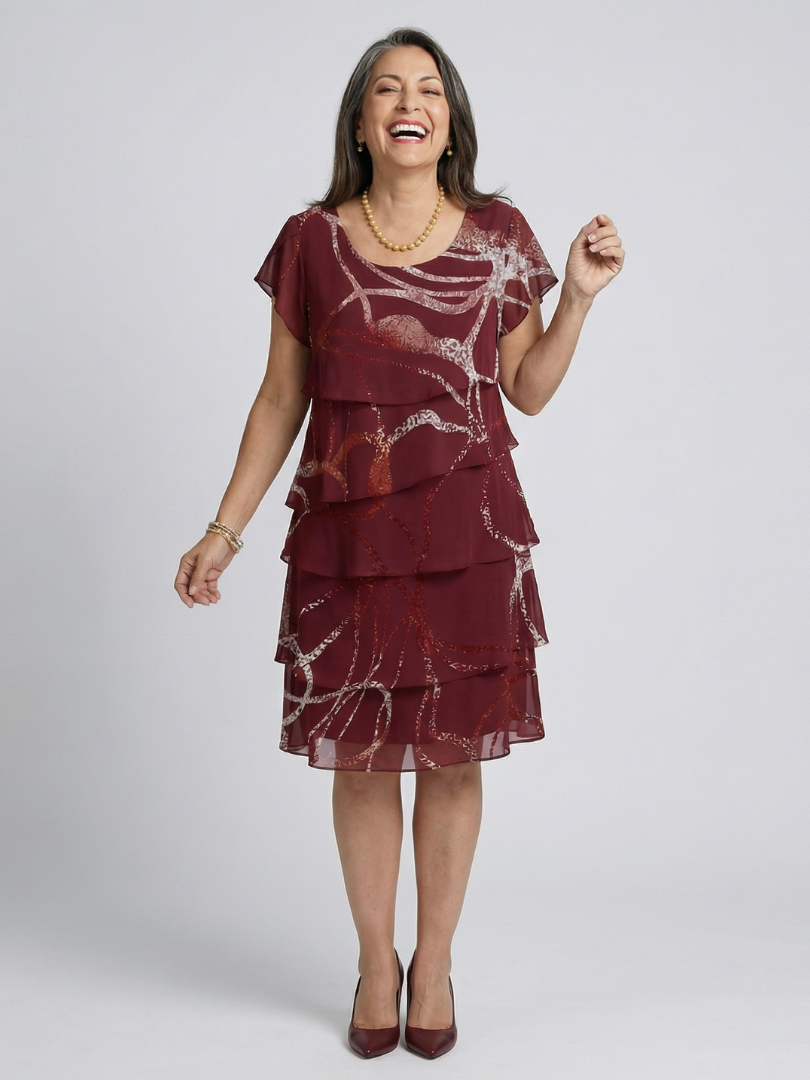 Robe Abstraite Composée Longueur Genou Alani