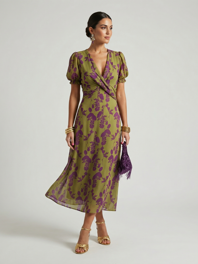 Robe midi florale décontractée Virel