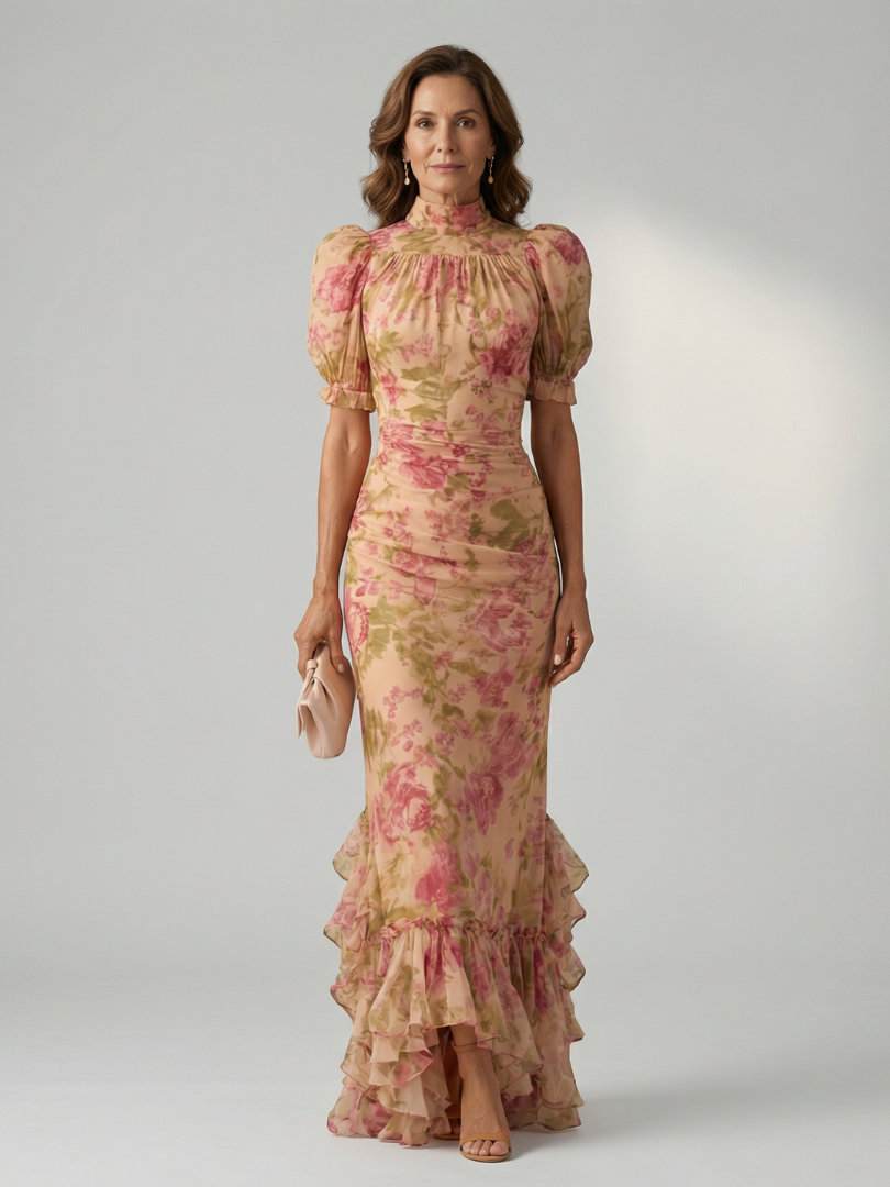 Robe longue à col montant doux Vianne