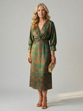 Robe midi cache-cœur naturelle Lune