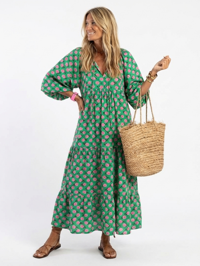Robe Midi à Imprimé Floral Fiora