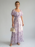 Robe midi Vaelis à manches volantées