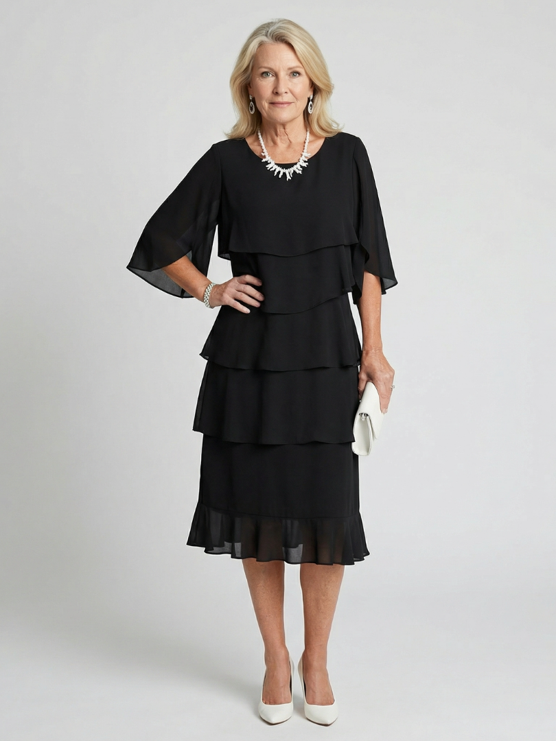 Robe midi à volants Margaux