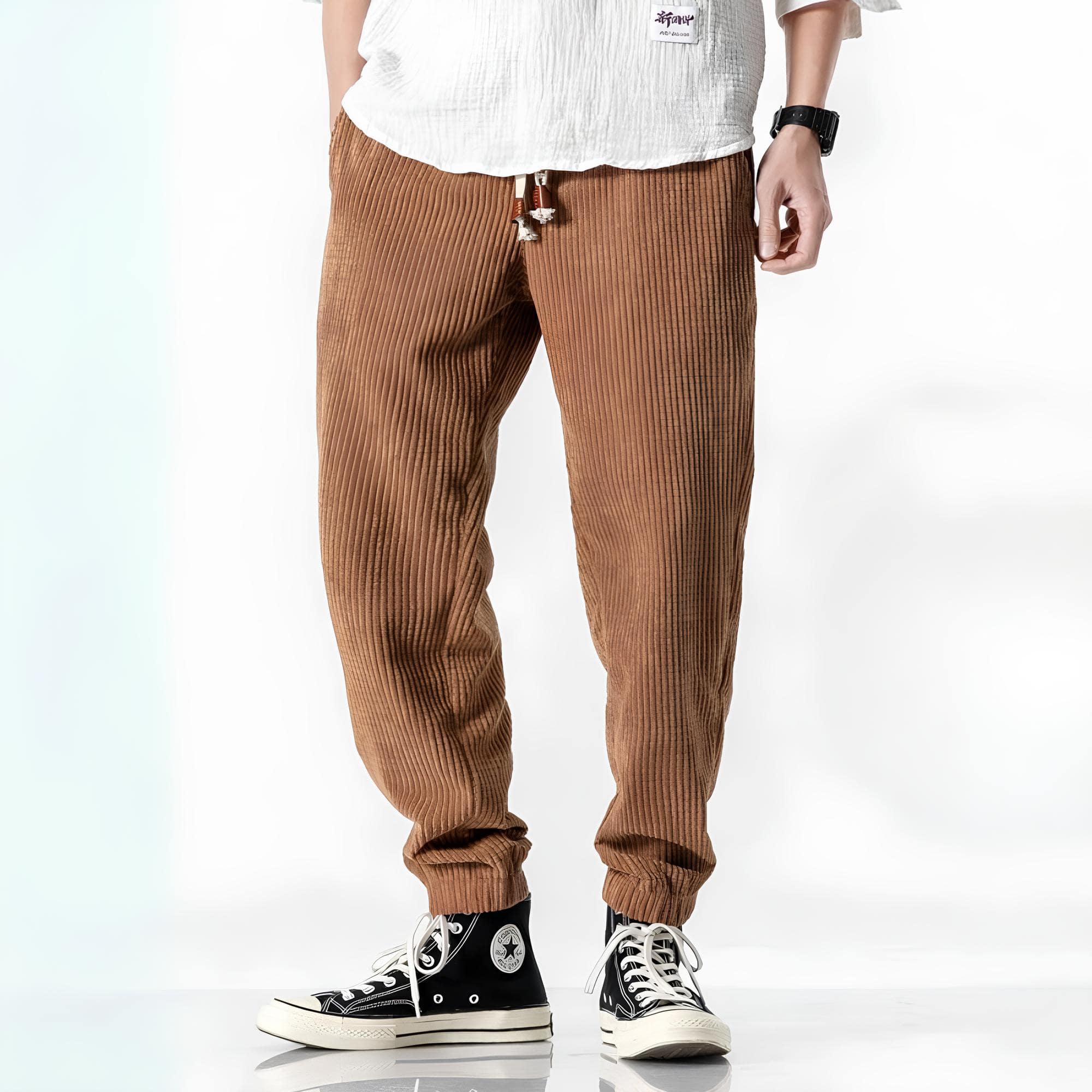 Pantalon jogger en velours côtelé oversize