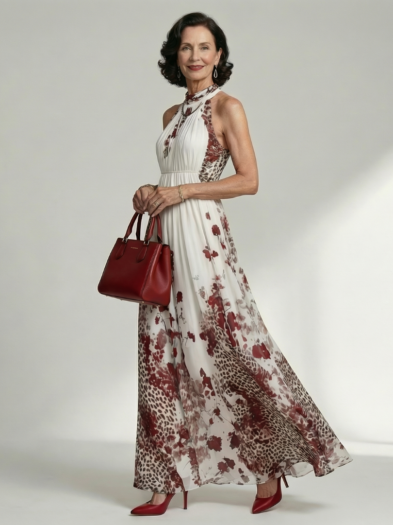 Robe Maxi Plissée Blanche Orlune