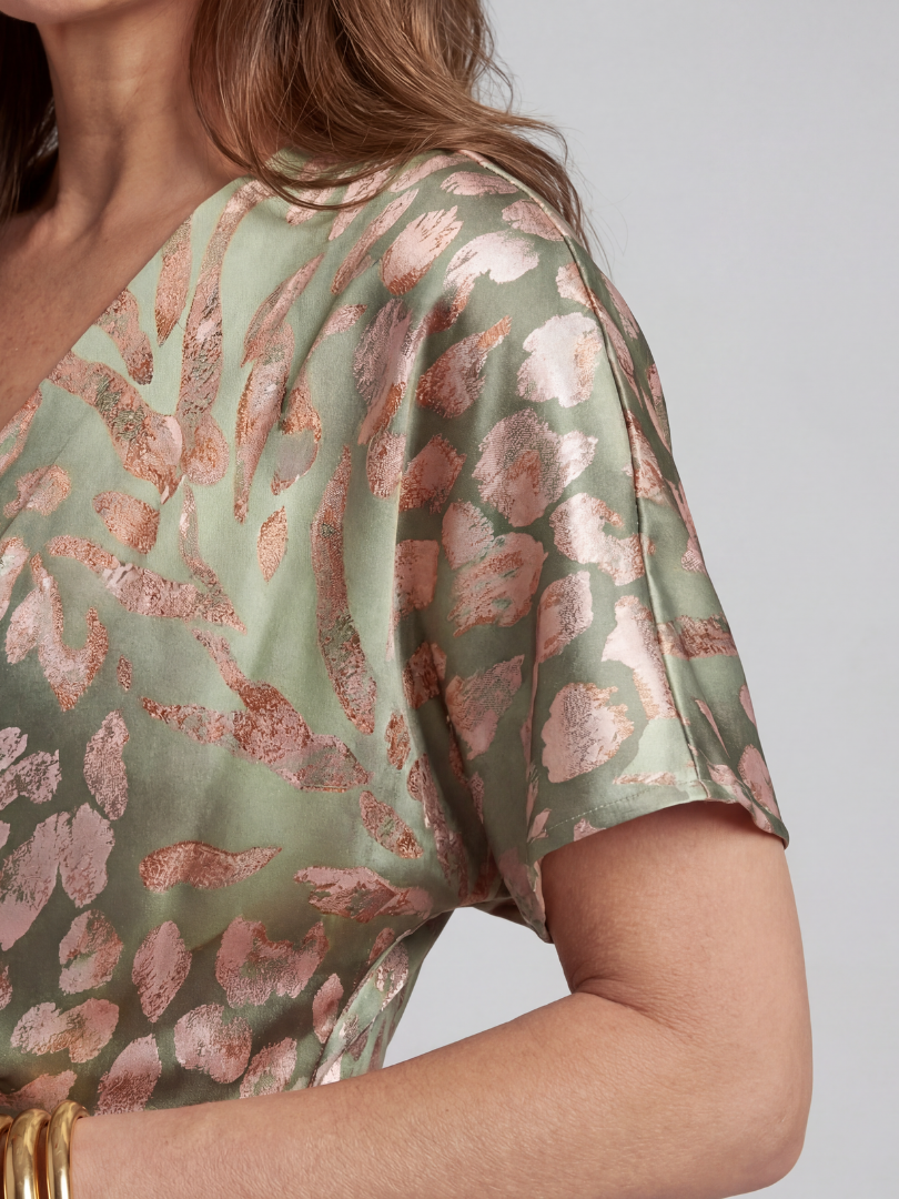 Robe midi Coralie à imprimé abstrait