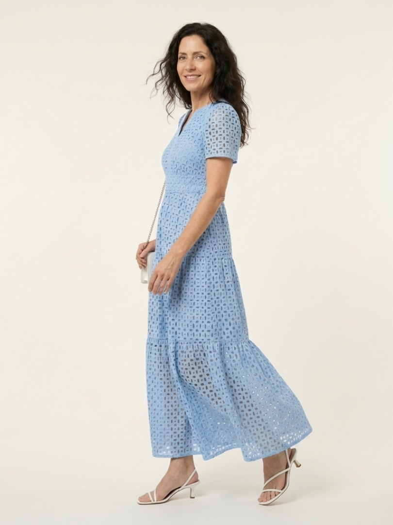 Robe midi à manches courtes Brielle
