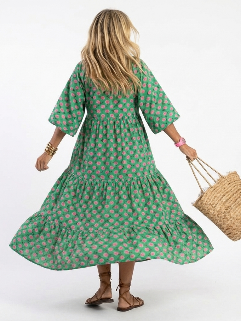 Robe Midi à Imprimé Floral Fiora