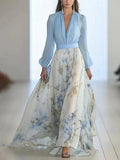 Lolita | Impresionante vestido maxi con estampado floral y escote en V