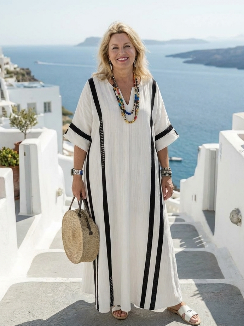 Robe longue à manches courtes Elvienne
