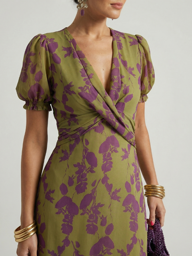 Robe midi florale décontractée Virel