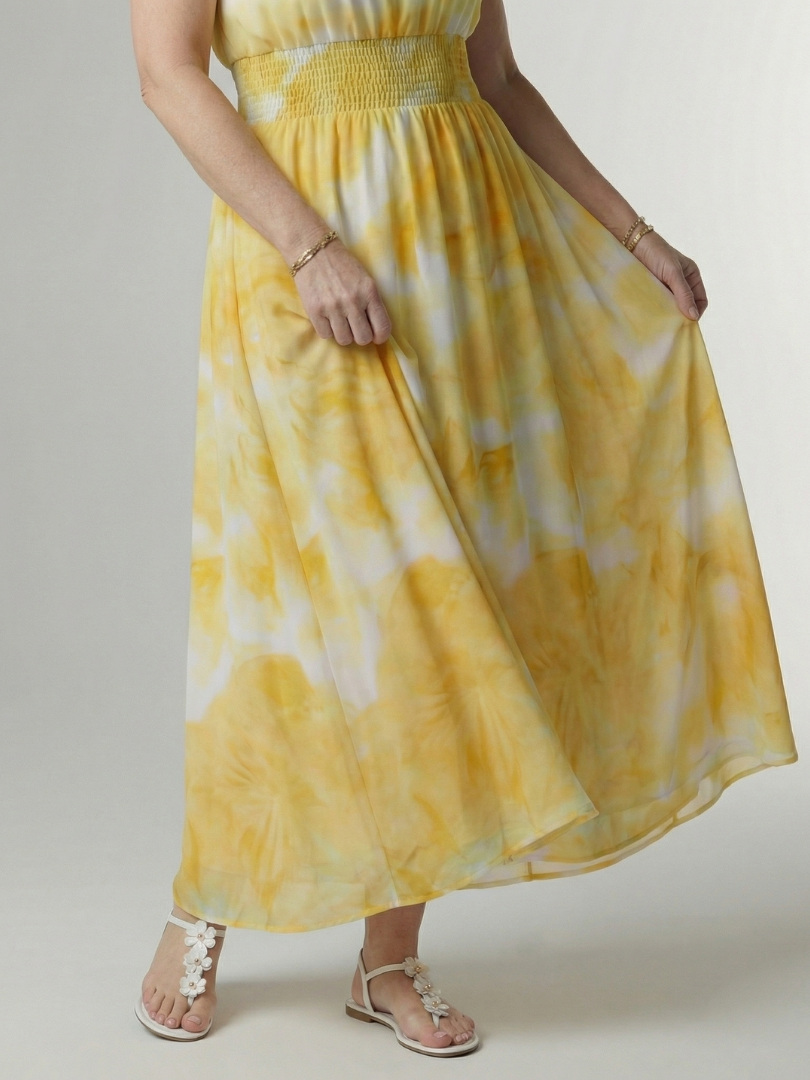 Robe midi Sylin froncée à col halter