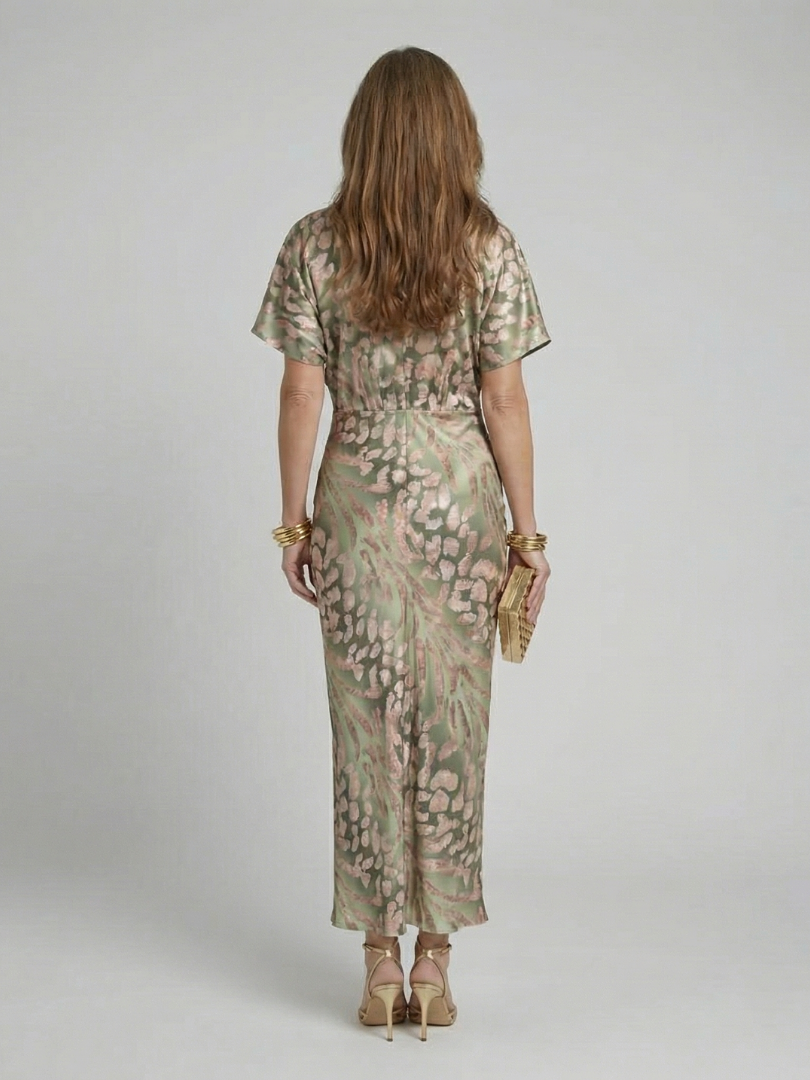 Robe midi Coralie à imprimé abstrait