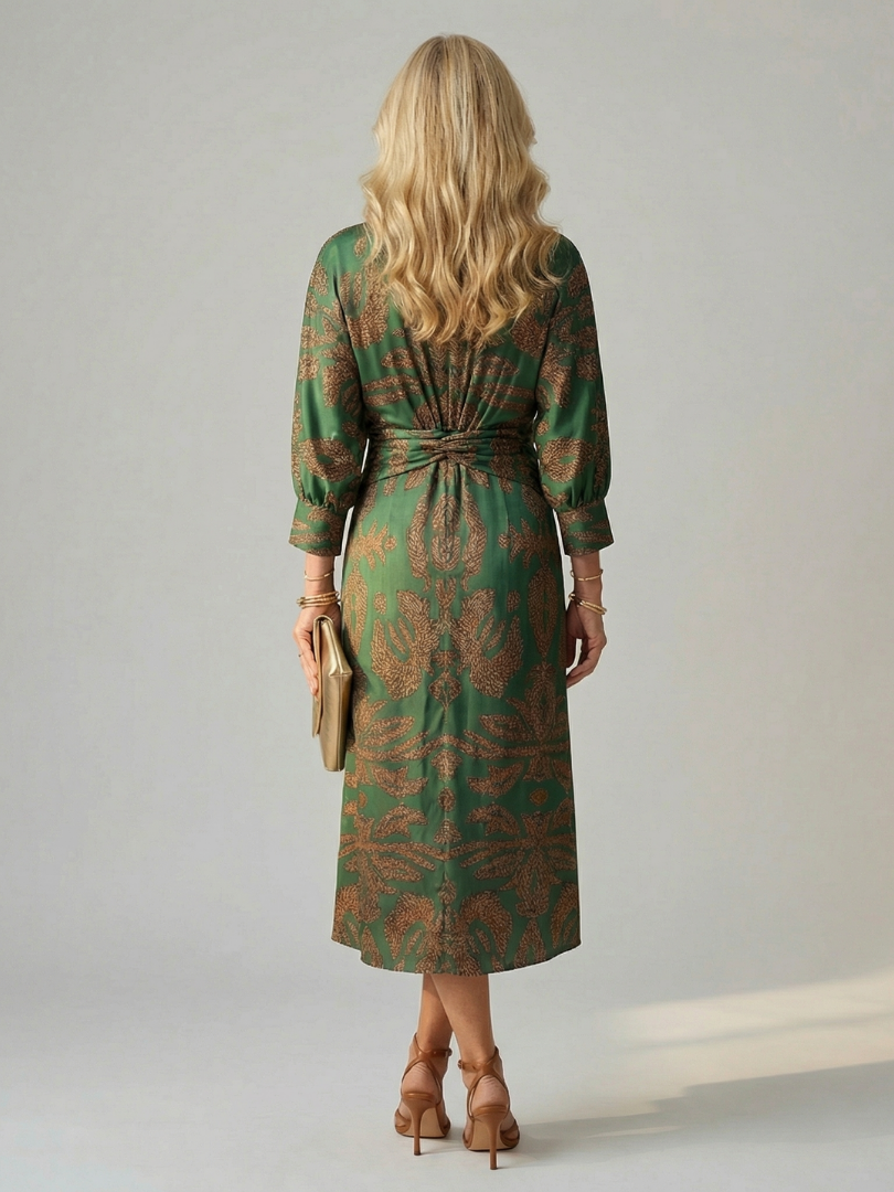 Robe midi cache-cœur naturelle Lune