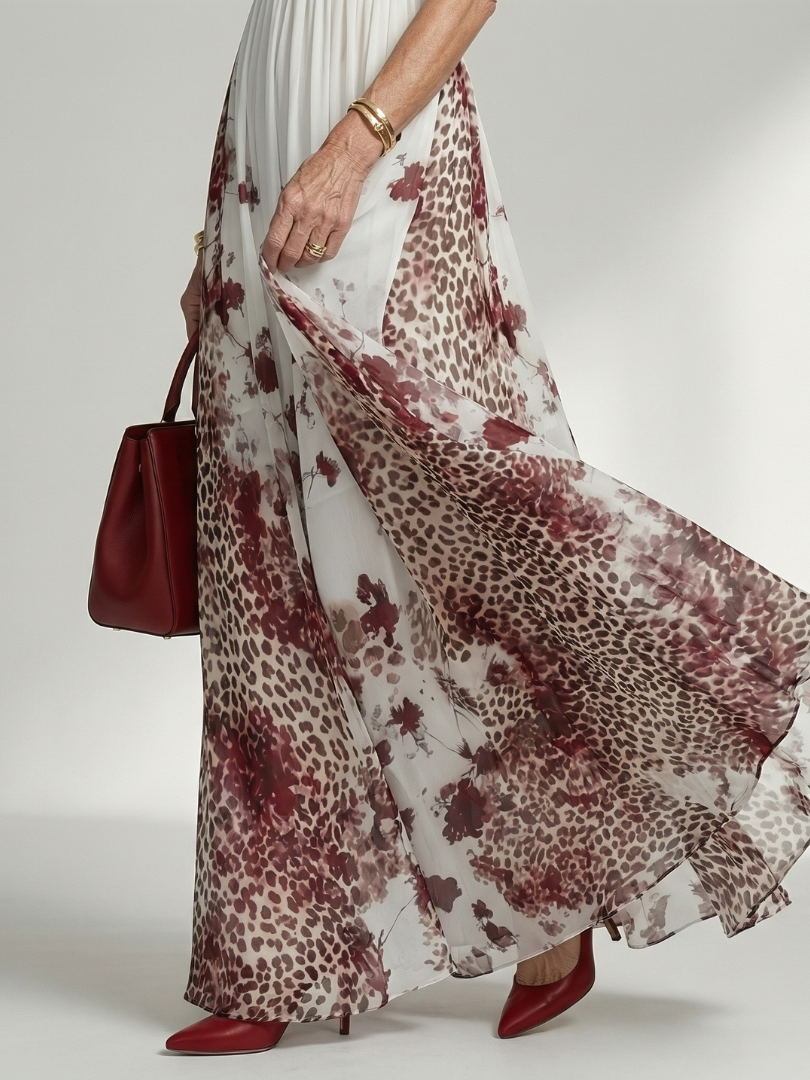 Robe longue plissée blanche Orlune