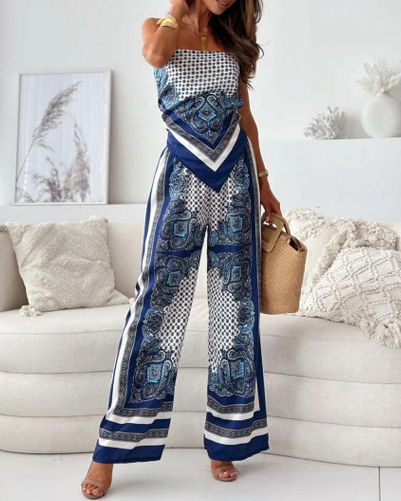 Helen | Conjunto Elegante de Cintura Alta y Pantalones para el Verano