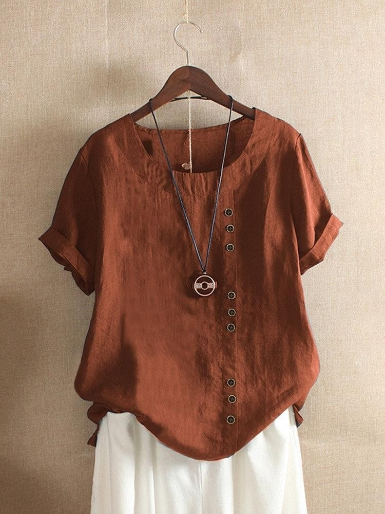 Blouse fluide avec patte de boutonnage Bianca