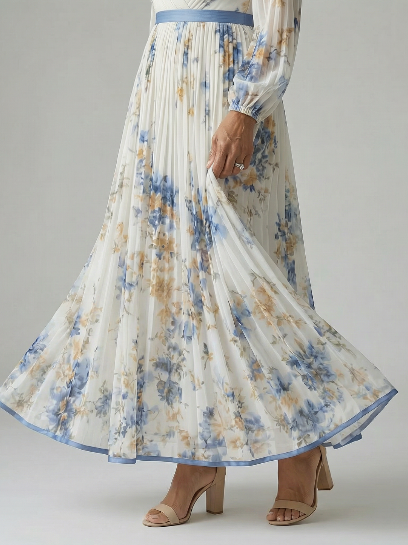 Robe midi plissée cache-cœur Rielle