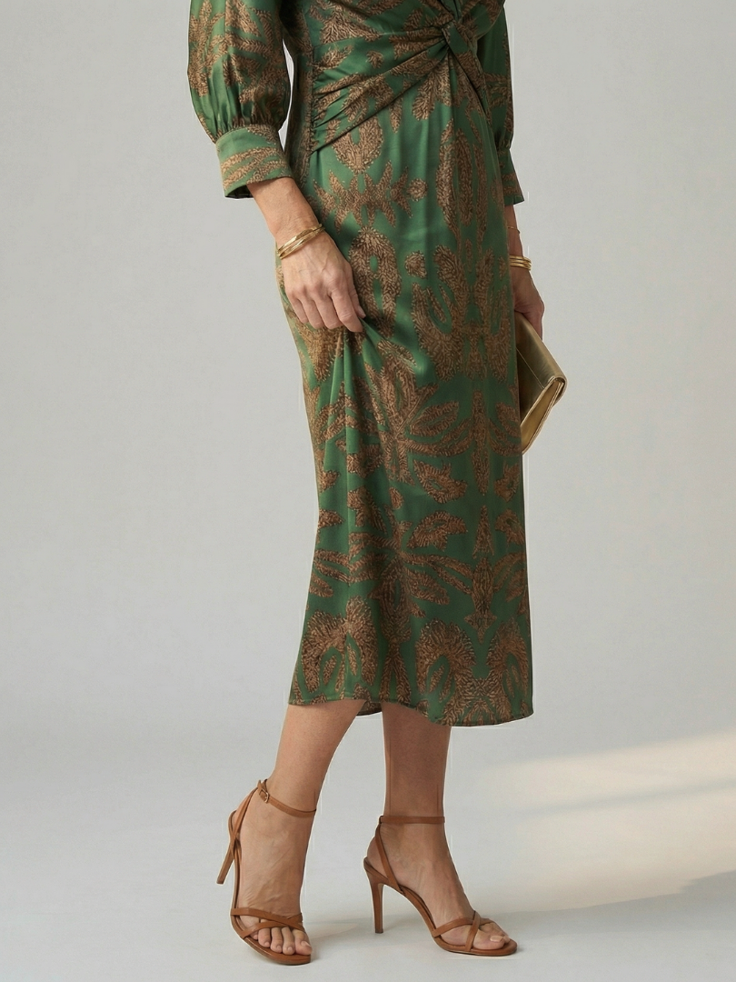 Robe midi cache-cœur naturelle Lune