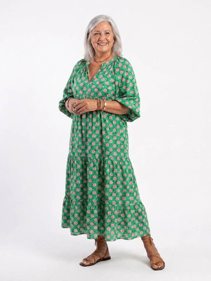 Robe Midi à Imprimé Floral Fiora