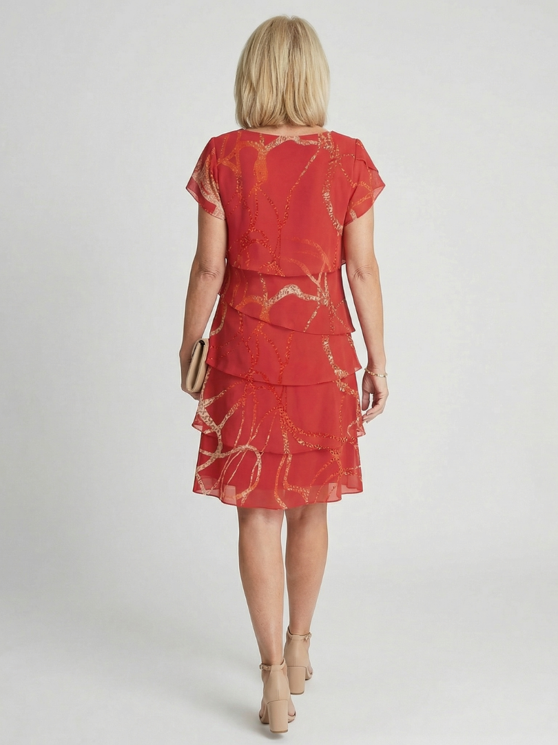 Robe mi-mollet abstraite douce Nora