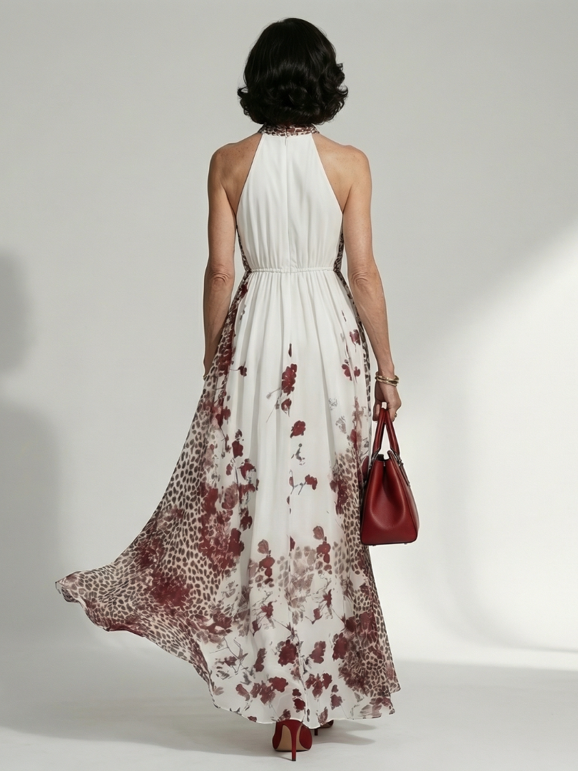 Robe longue plissée blanche Orlune
