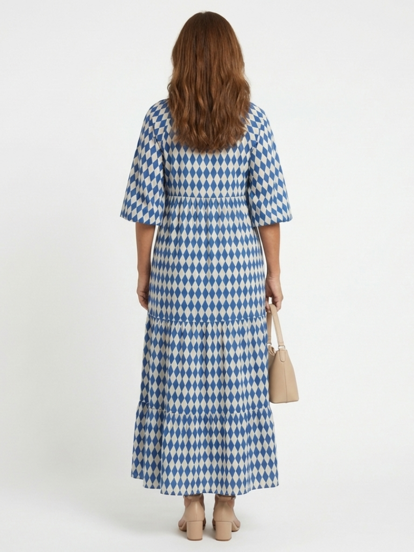 Robe Midi à Imprimé Diamant Elodie