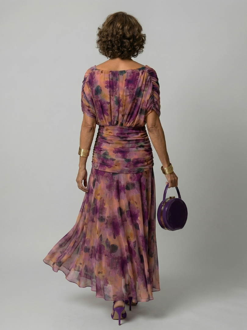 Robe midi décontractée épaules dénudées Calen