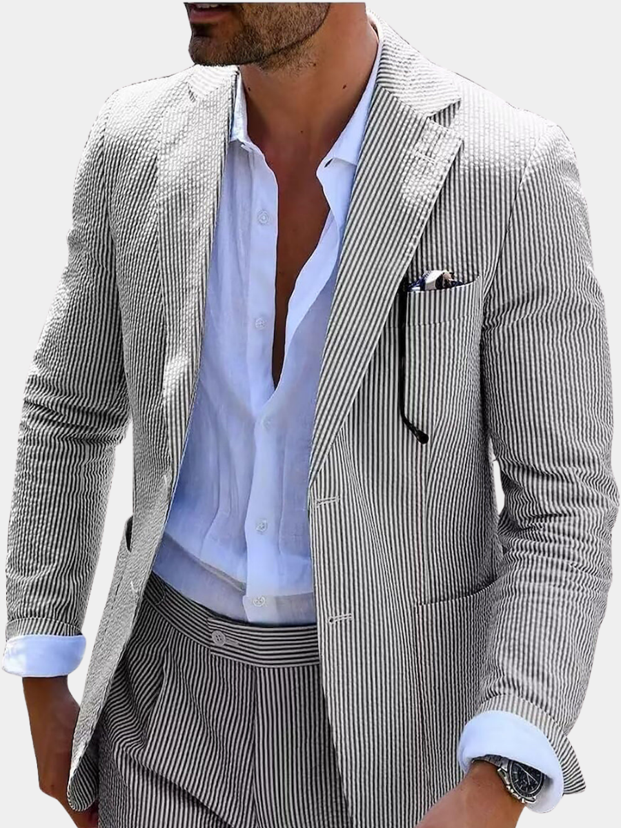 ENSEMBLE ÉTÉ RAYÉ (PANTALON + VESTE)