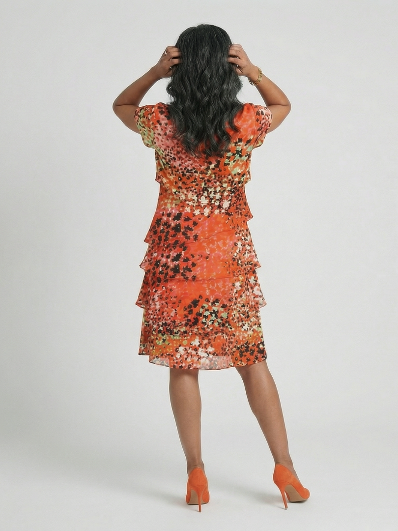 Robe longueur genou à motifs dispersés Evania