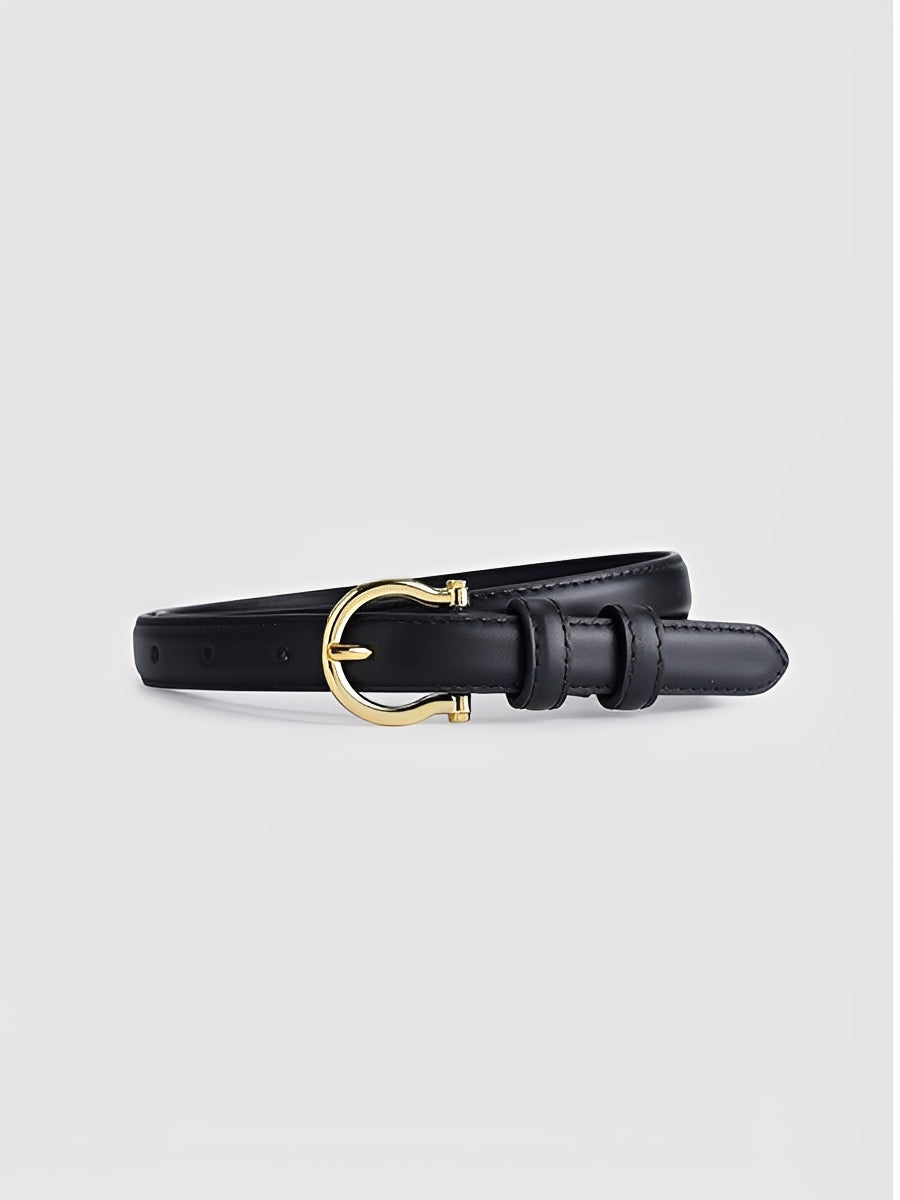 Cinturón de Mujer Vintage con Hebilla Horsebit en Cuero Sintético