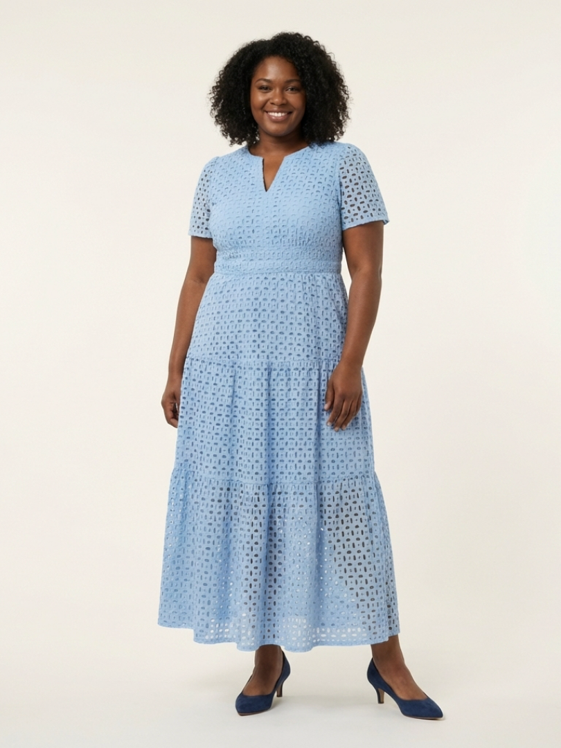 Robe midi à manches courtes Brielle