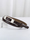 Ceinture fine pour femme tendance en cuir de crocodile